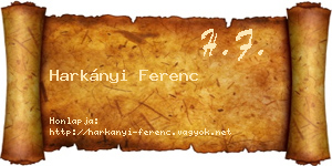 Harkányi Ferenc névjegykártya